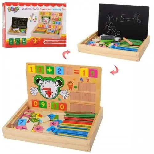 Kids 2-in-1 Math Learning Board with Chalkboard