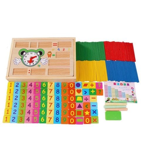 Kids 2-in-1 Math Learning Board with Chalkboard