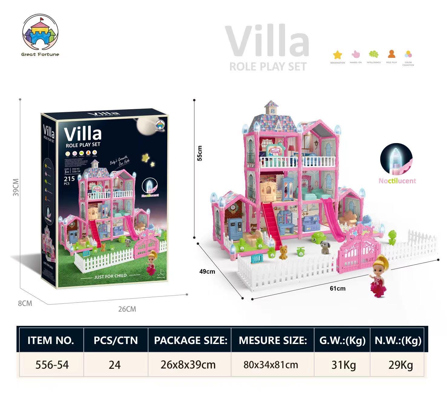 215-Piece Kids Villa Role Play Set