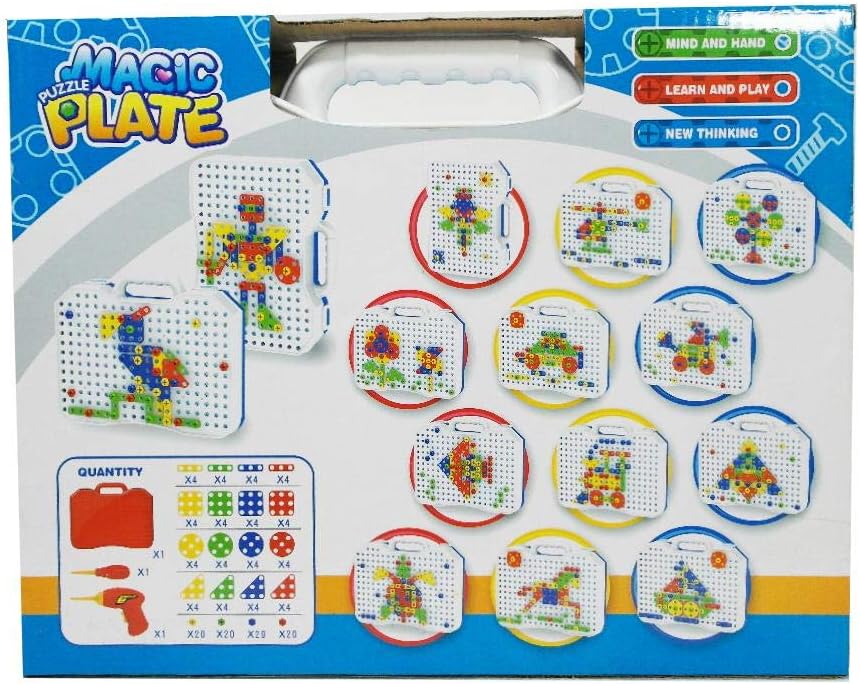 Magic Puzzle Plate with Electric Drill
