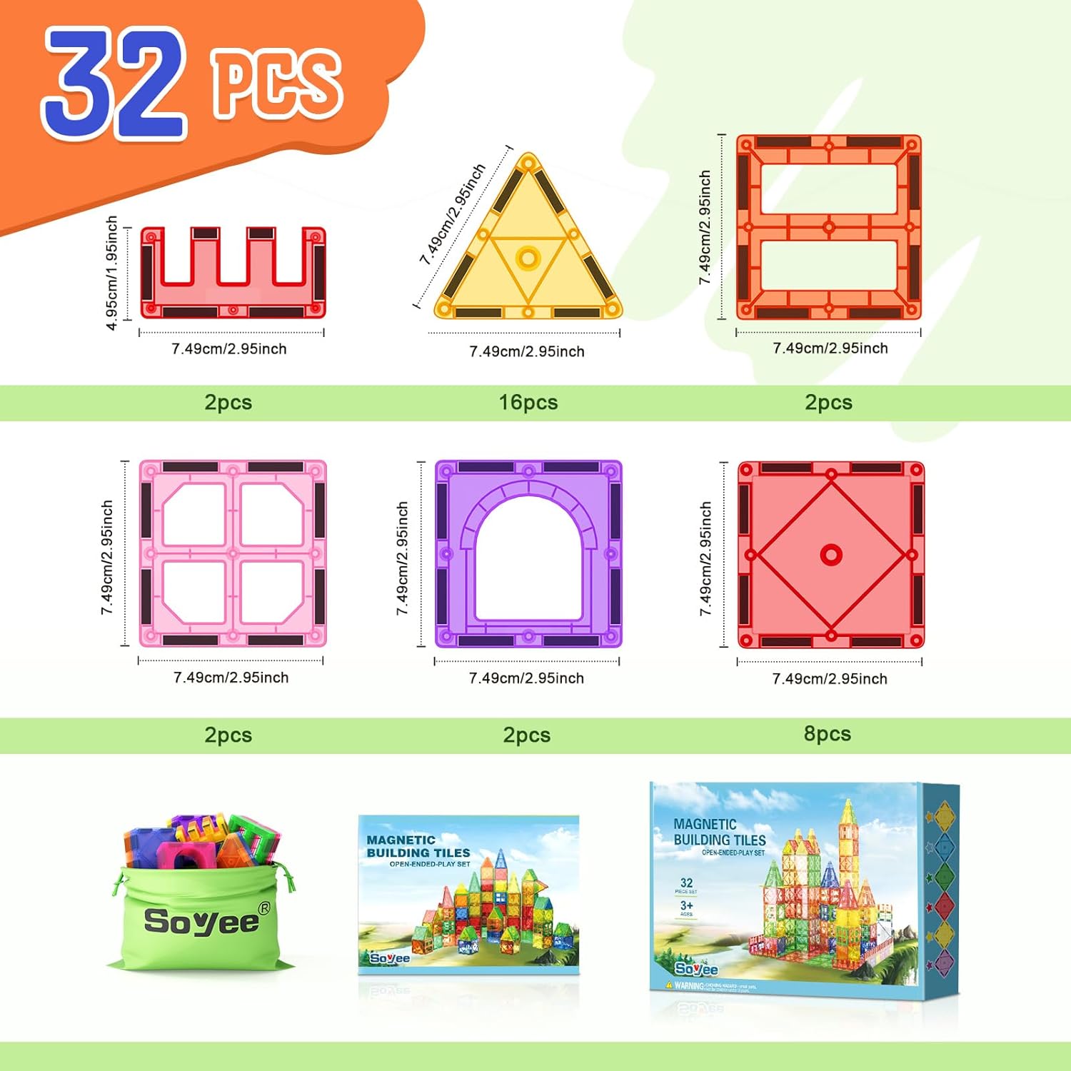 Magnetic Tiles Building Blocks