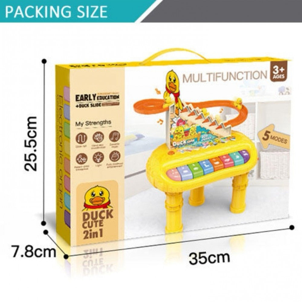 2-in-1 Multifunctional Piano and Duck Slide Toy