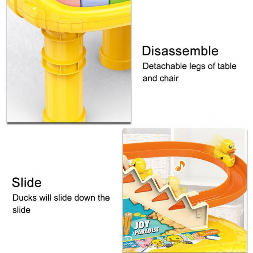2-in-1 Multifunctional Piano and Duck Slide Toy