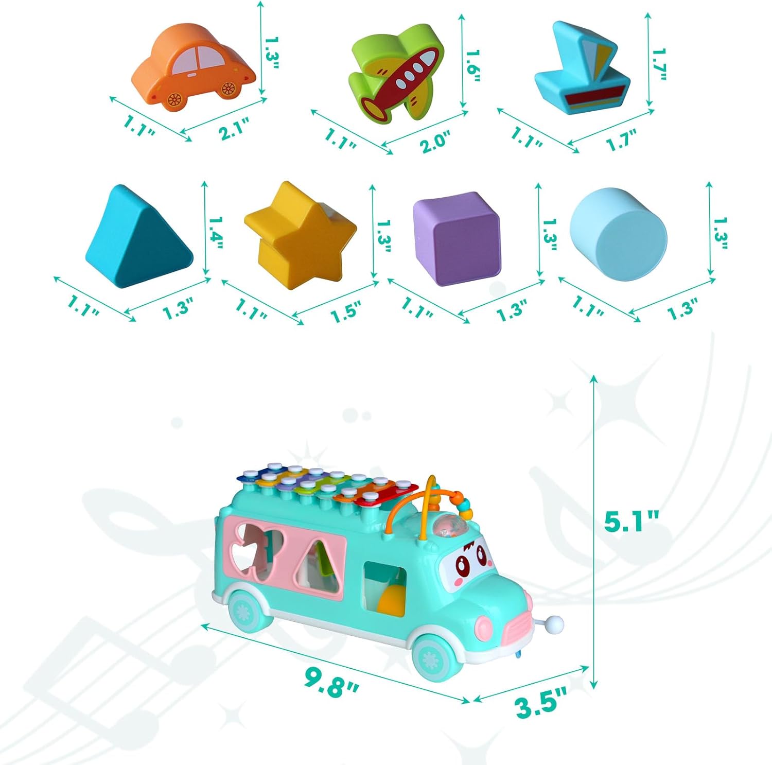 Kids Music Xylophone Bus Toy